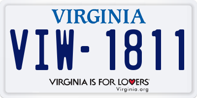 VA license plate VIW1811