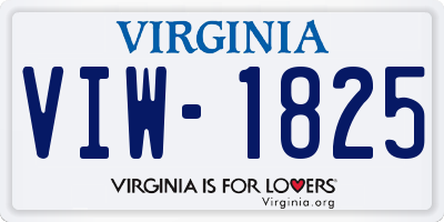 VA license plate VIW1825