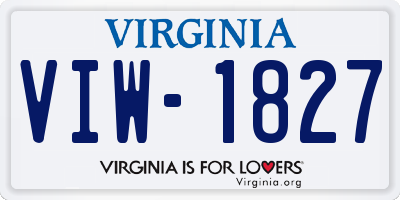 VA license plate VIW1827