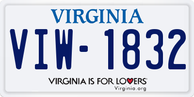 VA license plate VIW1832