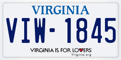 VA license plate VIW1845