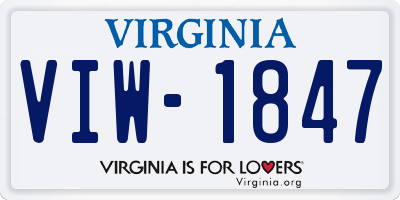 VA license plate VIW1847