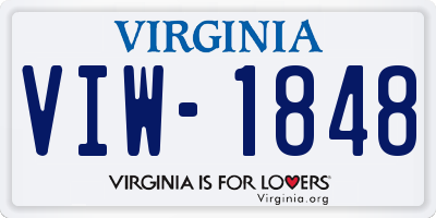 VA license plate VIW1848