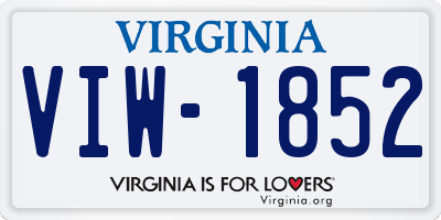 VA license plate VIW1852