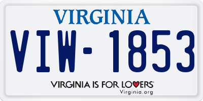 VA license plate VIW1853