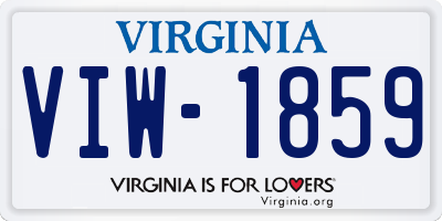 VA license plate VIW1859