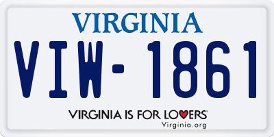 VA license plate VIW1861