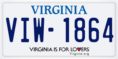 VA license plate VIW1864