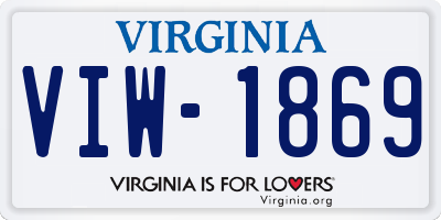 VA license plate VIW1869