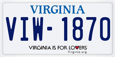 VA license plate VIW1870