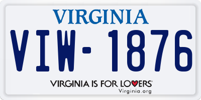 VA license plate VIW1876
