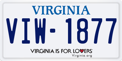 VA license plate VIW1877