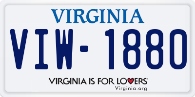 VA license plate VIW1880