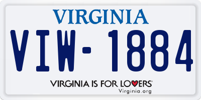 VA license plate VIW1884