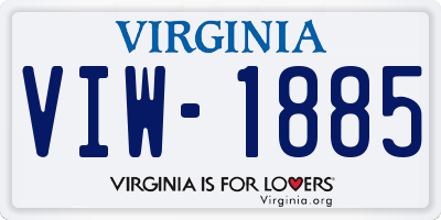 VA license plate VIW1885