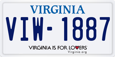 VA license plate VIW1887