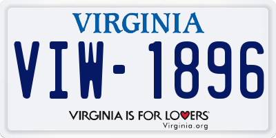 VA license plate VIW1896