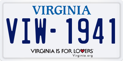 VA license plate VIW1941