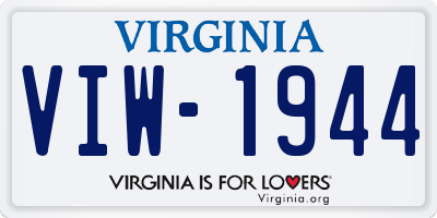 VA license plate VIW1944
