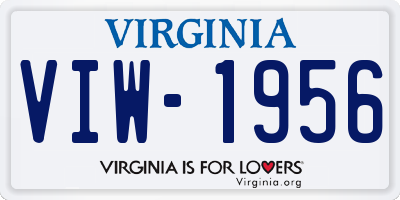 VA license plate VIW1956