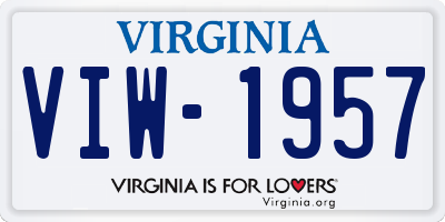 VA license plate VIW1957