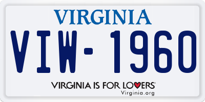 VA license plate VIW1960