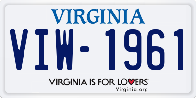 VA license plate VIW1961