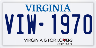 VA license plate VIW1970