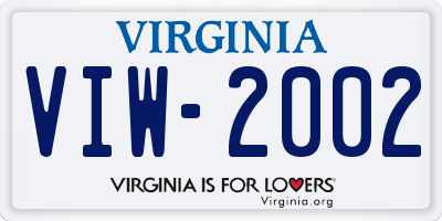 VA license plate VIW2002