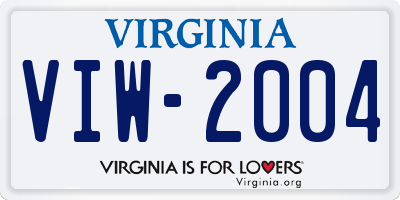 VA license plate VIW2004