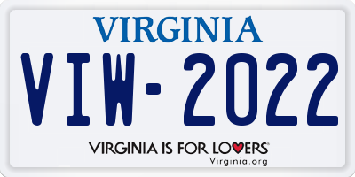 VA license plate VIW2022