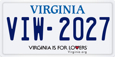 VA license plate VIW2027