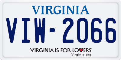 VA license plate VIW2066
