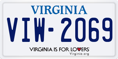 VA license plate VIW2069