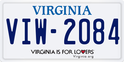 VA license plate VIW2084