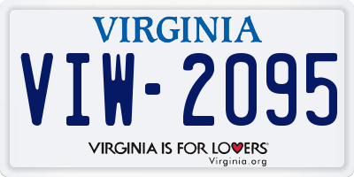 VA license plate VIW2095