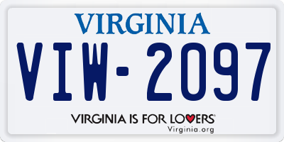VA license plate VIW2097