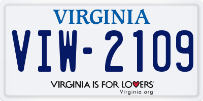VA license plate VIW2109
