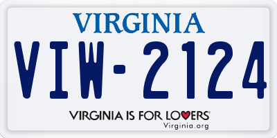 VA license plate VIW2124