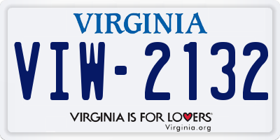 VA license plate VIW2132