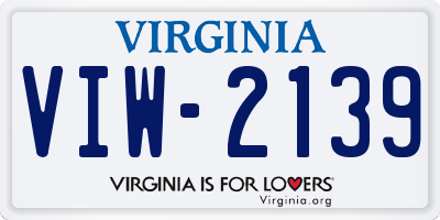 VA license plate VIW2139