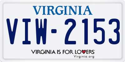 VA license plate VIW2153