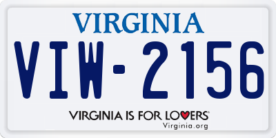 VA license plate VIW2156