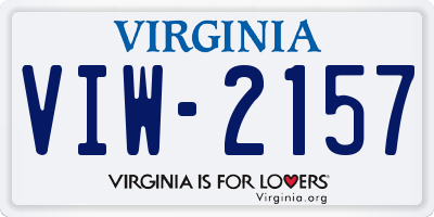 VA license plate VIW2157
