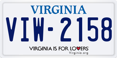 VA license plate VIW2158