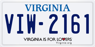VA license plate VIW2161