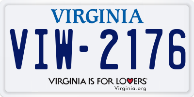 VA license plate VIW2176