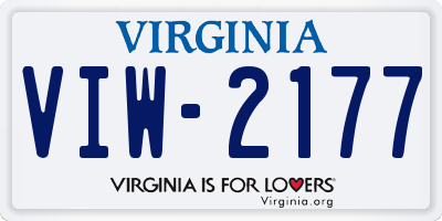 VA license plate VIW2177