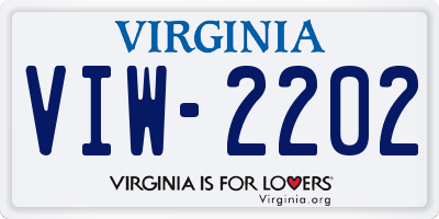 VA license plate VIW2202