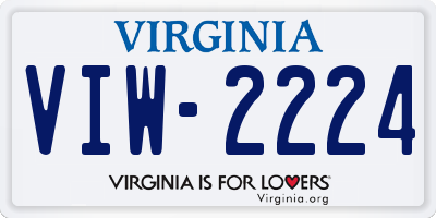 VA license plate VIW2224
